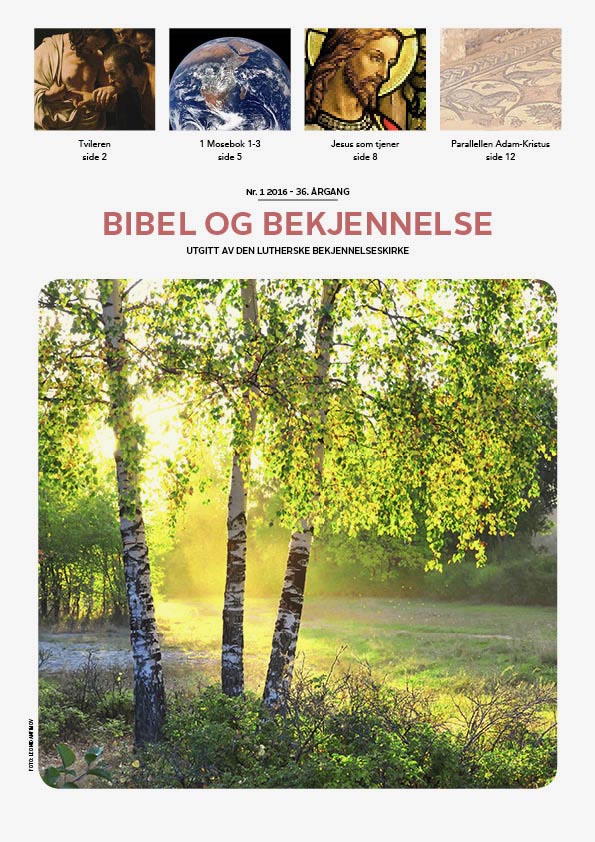 Bibel og bekjennelse 1-2016 (Forside)