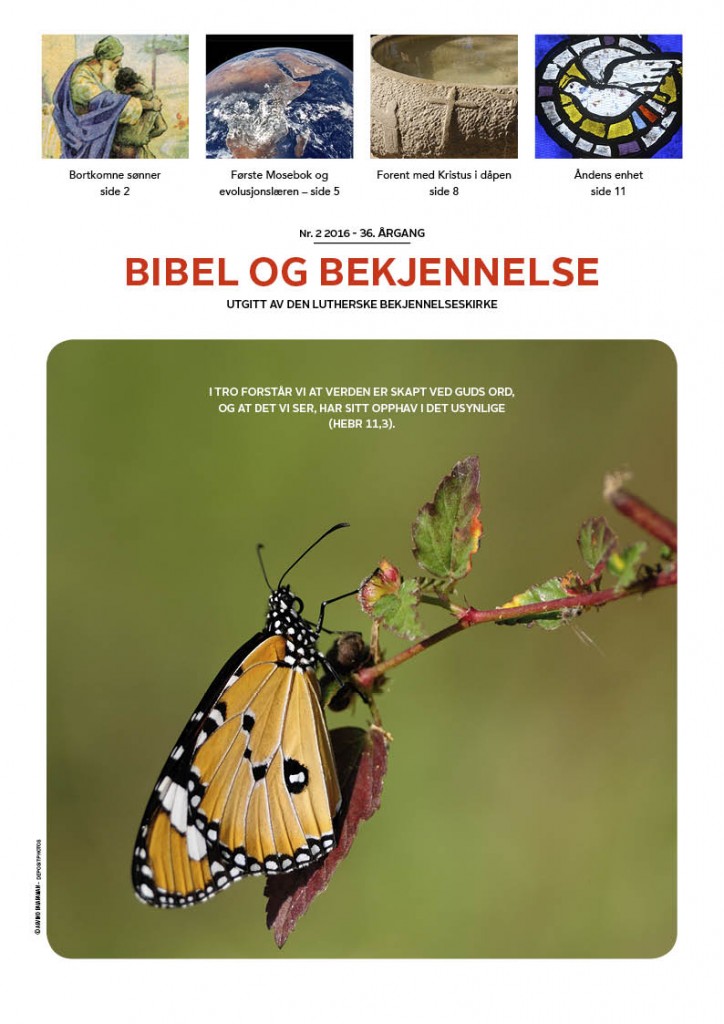 Bibel og bekjennelse 2-2016 (forside)